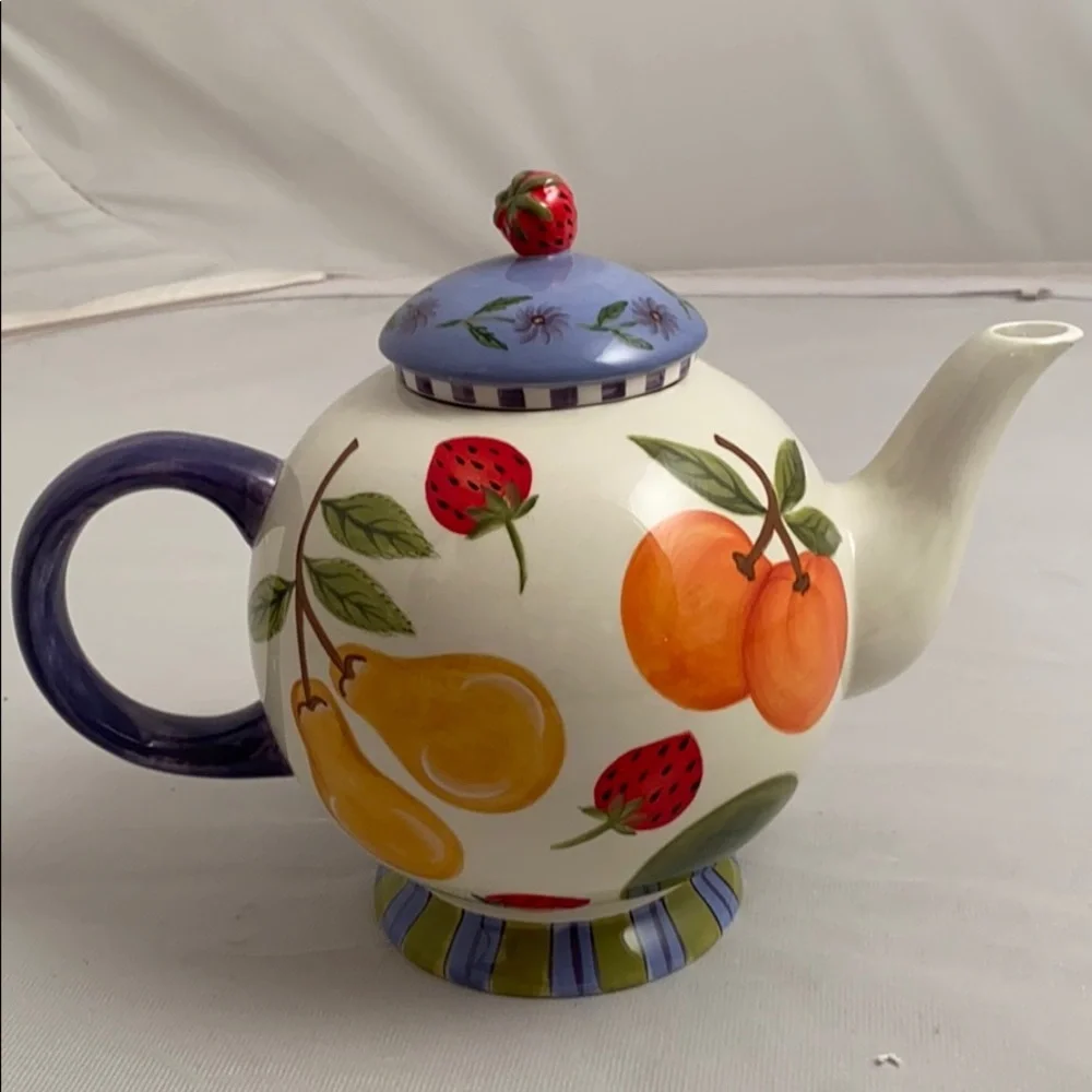 Zrike Fruit Medley multicolor ceramic tea pot